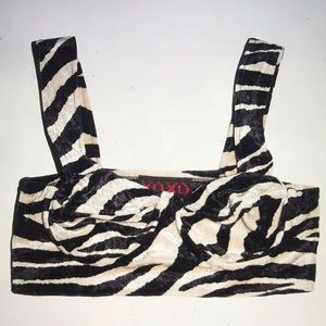 Xoxo vintage zebra stripe bustier party top